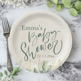 Prato De Papel Chá de fraldas Eucalyptus Verde