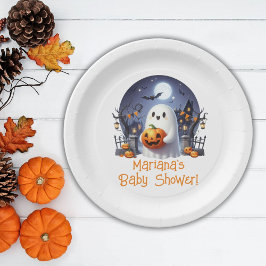 Prato De Papel Chá de fraldas Fantasma do Pequeno Boo Halloween