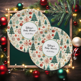 Prato De Papel Chá de fraldas Festivo de Inverno