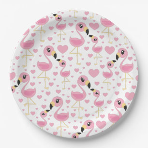 Prato De Papel Chá de fraldas Flamingo Cute Tropical