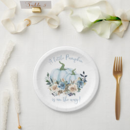 Prato De Papel Chá de fraldas Floral Azul Pumpkin Boy