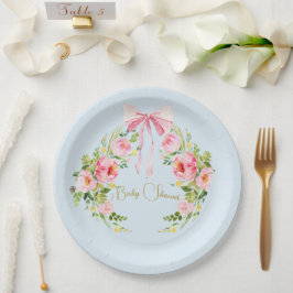 Prato De Papel Chá de fraldas Floral Crest Regressão Arco Cor-de-