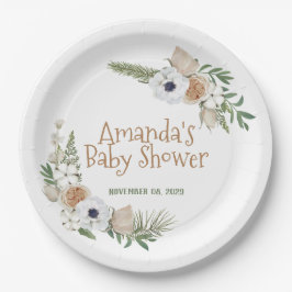 Prato De Papel Chá de fraldas Floral de Algodão Anêmono Inverno