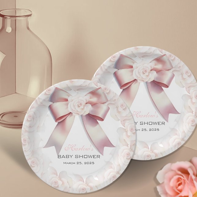 Prato De Papel Chá de fraldas floral de Arco rosa (Criador carregado)