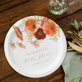 Prato De Papel Chá de fraldas Floral de Flor de Flor de Boho Cair