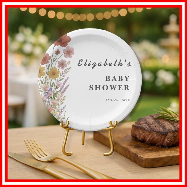 Prato De Papel Chá de fraldas Floral de Flor Selvagem (Criador carregado)