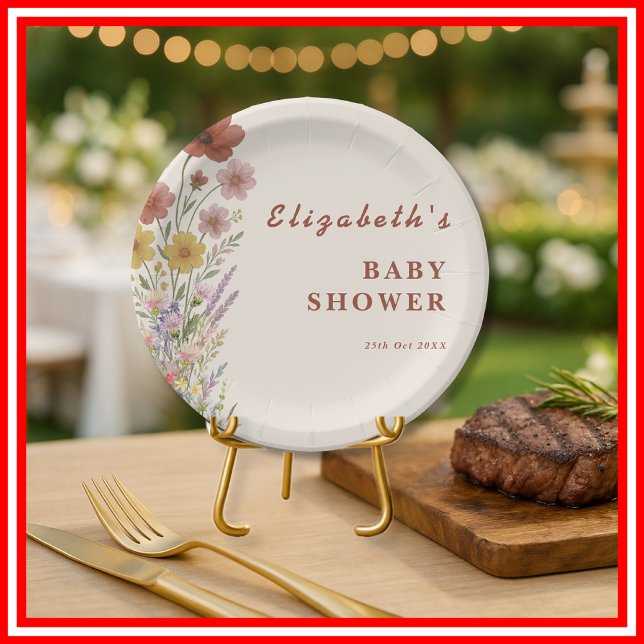 Prato De Papel Chá de fraldas Floral de Laranja Queimado (Criador carregado)