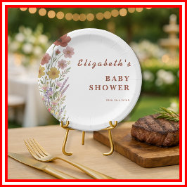 Prato De Papel Chá de fraldas Floral de Laranja Queimado