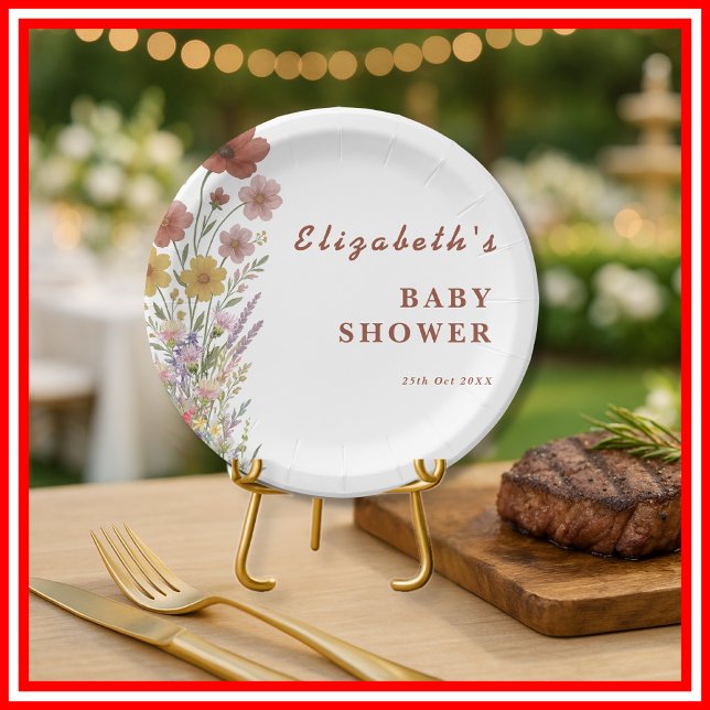 Prato De Papel Chá de fraldas Floral de Laranja Queimado (Criador carregado)