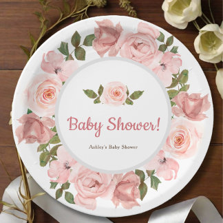 Prato De Papel Chá de fraldas Floral de Rosa para Aquarela
