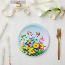 Prato De Papel Chá de fraldas Gêmeos Bebês Floral Pacificador