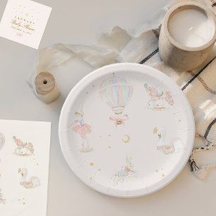 Prato De Papel Chá de fraldas Girl Star Princess Fairytale Baller