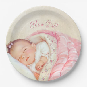 Prato De Papel Chá de fraldas Girls Vintage