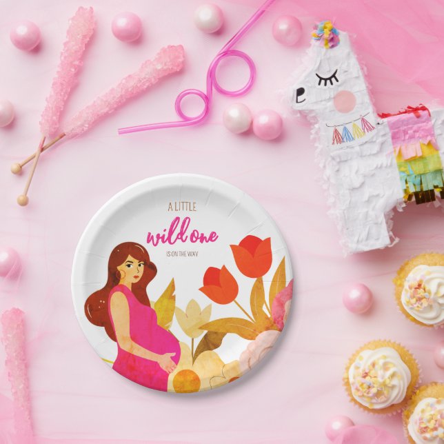 Prato De Papel Chá de fraldas grávida da mãe (Festa)