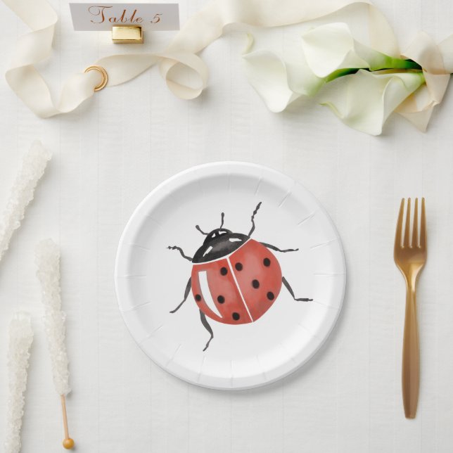 Prato De Papel Chá de fraldas Ladybug (Casamento)