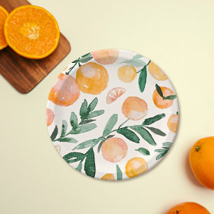 Prato De Papel Chá de fraldas Laranja de Citrus Cute Moderno