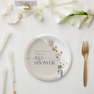 Prato De Papel Chá de fraldas Neutro de Gênero dos Animais Invern