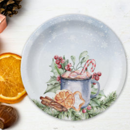 Prato De Papel Chá de fraldas Neve de Cacau Quente Cozy Winter