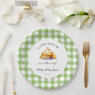 Prato De Papel Chá de fraldas Pequeno Pie Gingham