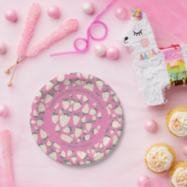 Prato De Papel Chá de fraldas PERSONALIZADO de Amorango Branco