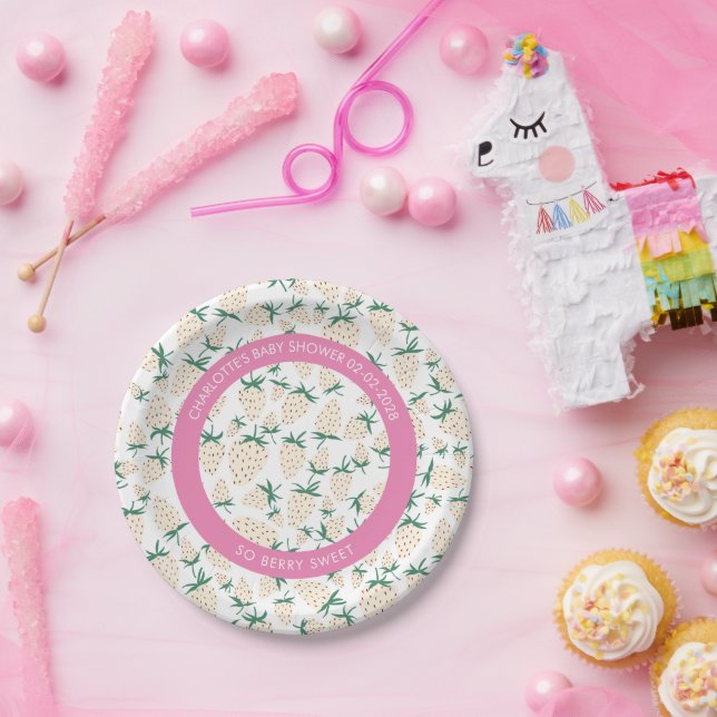 Prato De Papel Chá de fraldas PERSONALIZADO de Amorango Branco (Festa)