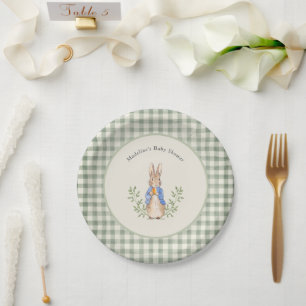 Prato De Papel Chá de fraldas Peter Rabbit Sage Green Gingham