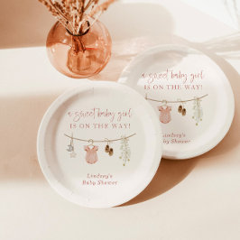 Prato De Papel Chá de fraldas Plate, Chá de fraldas Boho Girl