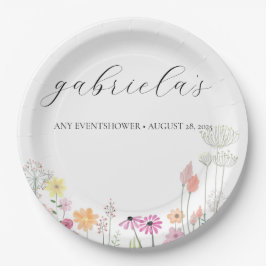 Prato De Papel Chá de fraldas Primavera de flor selvagem colorida