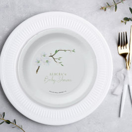 Prato De Papel chá de fraldas primavera pastel azul-floral