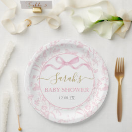 Prato De Papel Chá de fraldas rosa