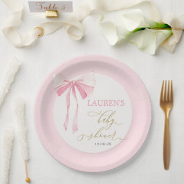 Prato De Papel Chá de fraldas rosa