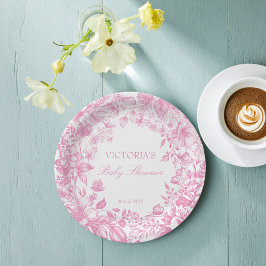 Prato De Papel Chá de fraldas rosa empoeirado Elegante