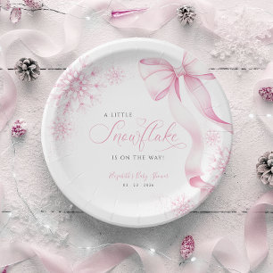 Prato De Papel Chá de fraldas Rosa Floco de Neve