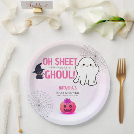 Prato De Papel Chá de fraldas Rosa Ghoueen Halloween