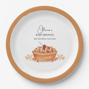 Prato De Papel Chá de fraldas Rustic Little Cutie Pie Cherry Fall