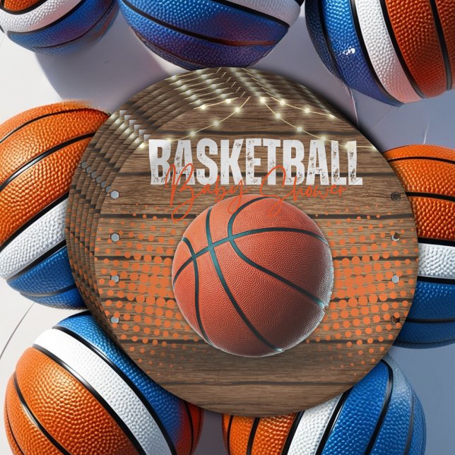 Prato De Papel Chá de fraldas Rustic Orange de Basquete (Criador carregado)