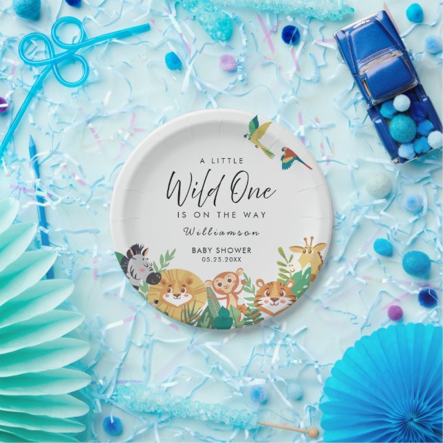Prato De Papel Chá de fraldas Safari Selgle (Festa)
