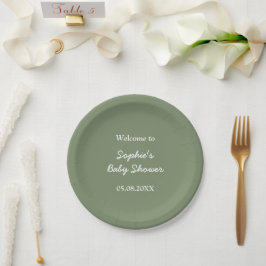 Prato De Papel Chá de fraldas - Sage Green Paper Placas