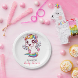Prato De Papel Chá de fraldas Simples de Unicórnio