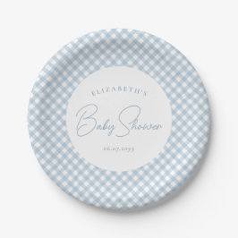 Prato De Papel Chá de fraldas simples e personalizado de gingham 