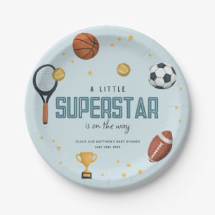 Prato De Papel Chá de fraldas Super-estrela Esportivo Azul De Men