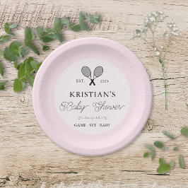 Prato De Papel Chá de fraldas Tema de Tênis de Pré-disquete Rosa