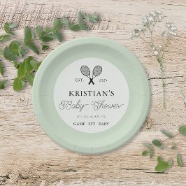 Prato De Papel Chá de fraldas Tema Tênis Verde de Pré-disquete