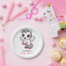 Prato De Papel Chá de fraldas Unicorn Minimalista Único