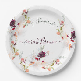 PRATO DE PAPEL CHÁ DE FRALDAS VERDE ELEGANTE, LARANJA, VERMELHO E