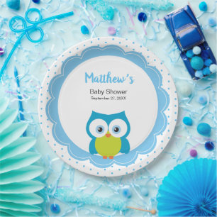 Prato De Papel Chá de Hoot Owl Woodland Animal Baby Boy