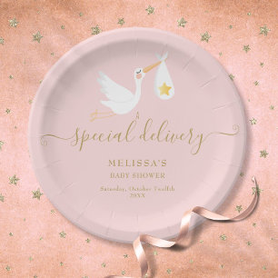 Prato De Papel Chá de Menina Rosa - Estrela de Tempestade