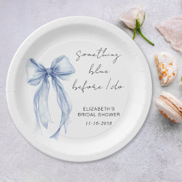 Prato De Papel Chá de Noiva Arco Coquete Azul