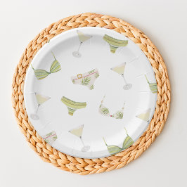 Prato De Papel Chá de Noiva Biquínis e Martinis Despedida de Solt