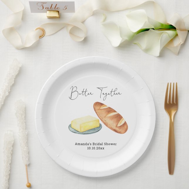 Prato De Papel Chá de Noiva Butter Together (Casamento)